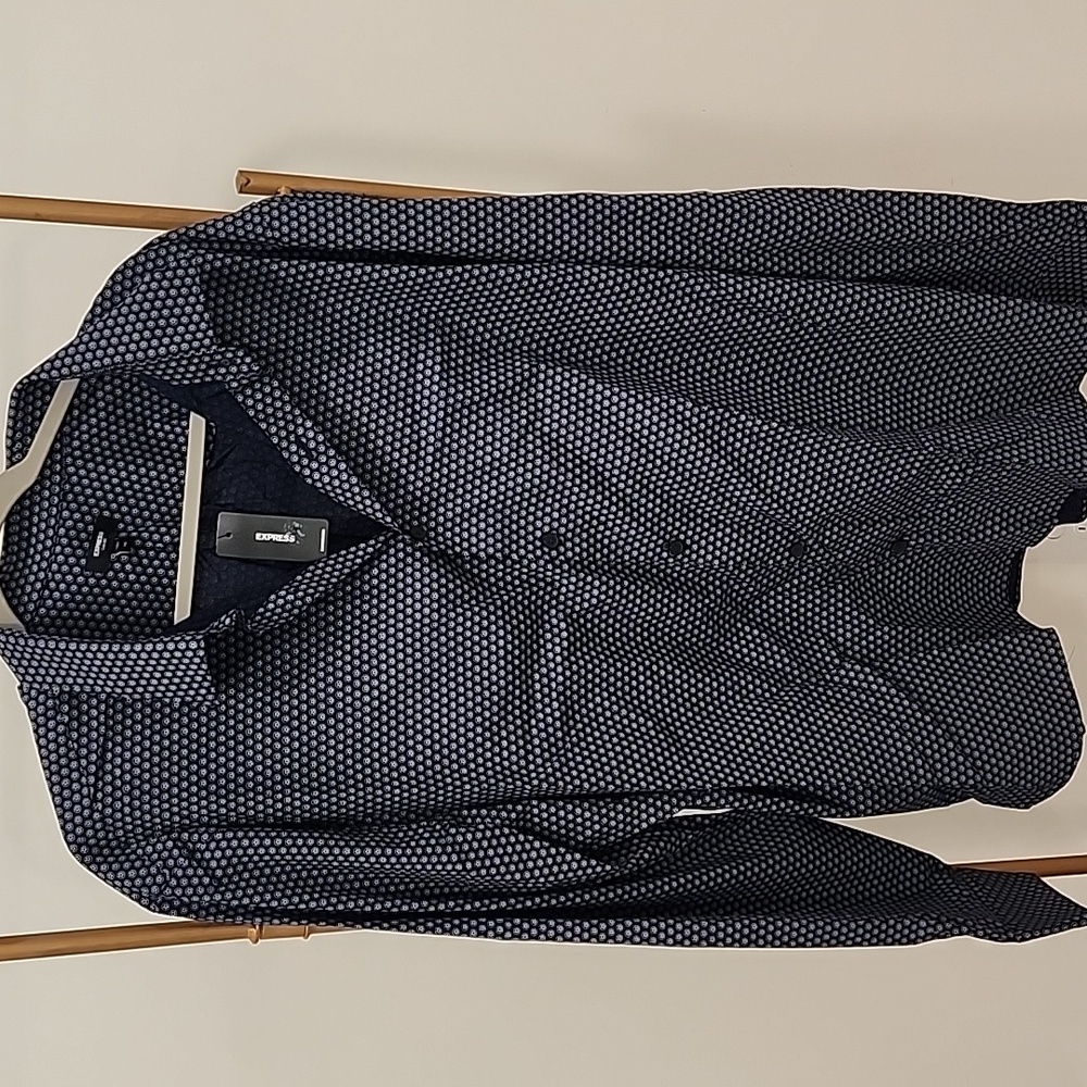 Express Monochrome Geometric Button-Up Shirt